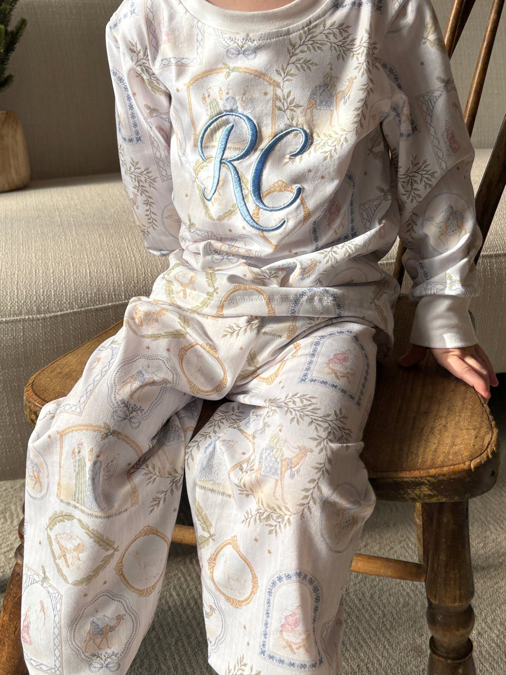 PRE-ORDER RFTS Blue Top And Trouser Christmas Pyjama Set