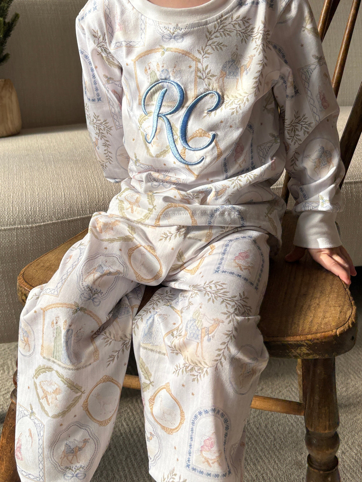 PRE-ORDER RFTS Blue Top And Trouser Christmas Pyjama Set