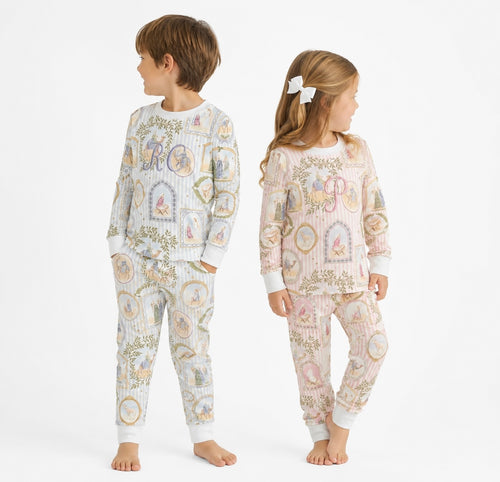 PRE-ORDER RFTS Blue Top And Trouser Christmas Pyjama Set