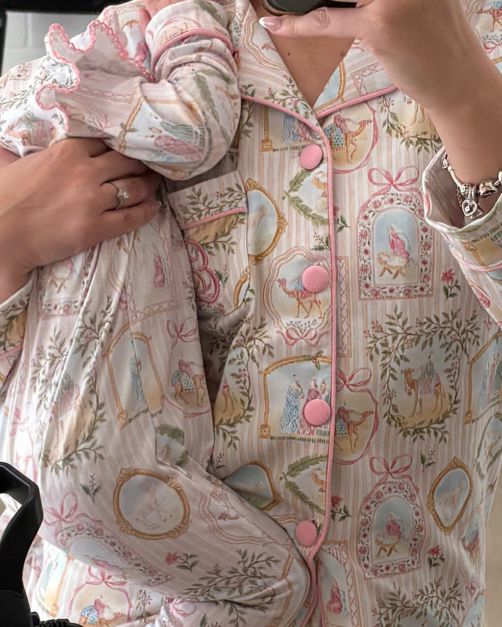PRE-ORDER RFTS Pink Bib Christmas Sleepsuit