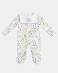 PRE-ORDER RFTS Blue Bib Christmas Sleepsuit