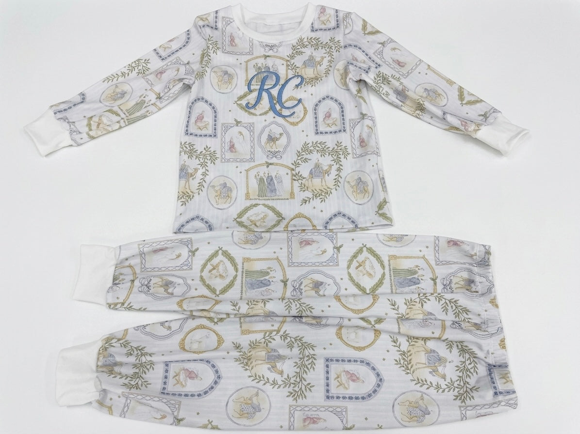 PRE-ORDER RFTS Blue Top And Trouser Christmas Pyjama Set